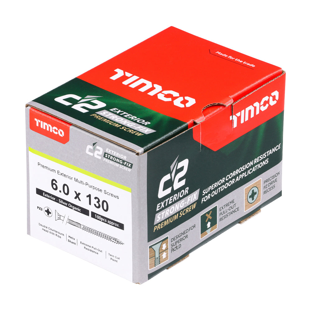 6.0 x 130 - C2 Exterior Strong-Fix - PZ - Twin-Cut - Silver