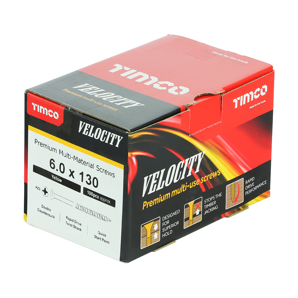 6.0 x 130 - Velocity Screw PZ3 CSK ZYP
