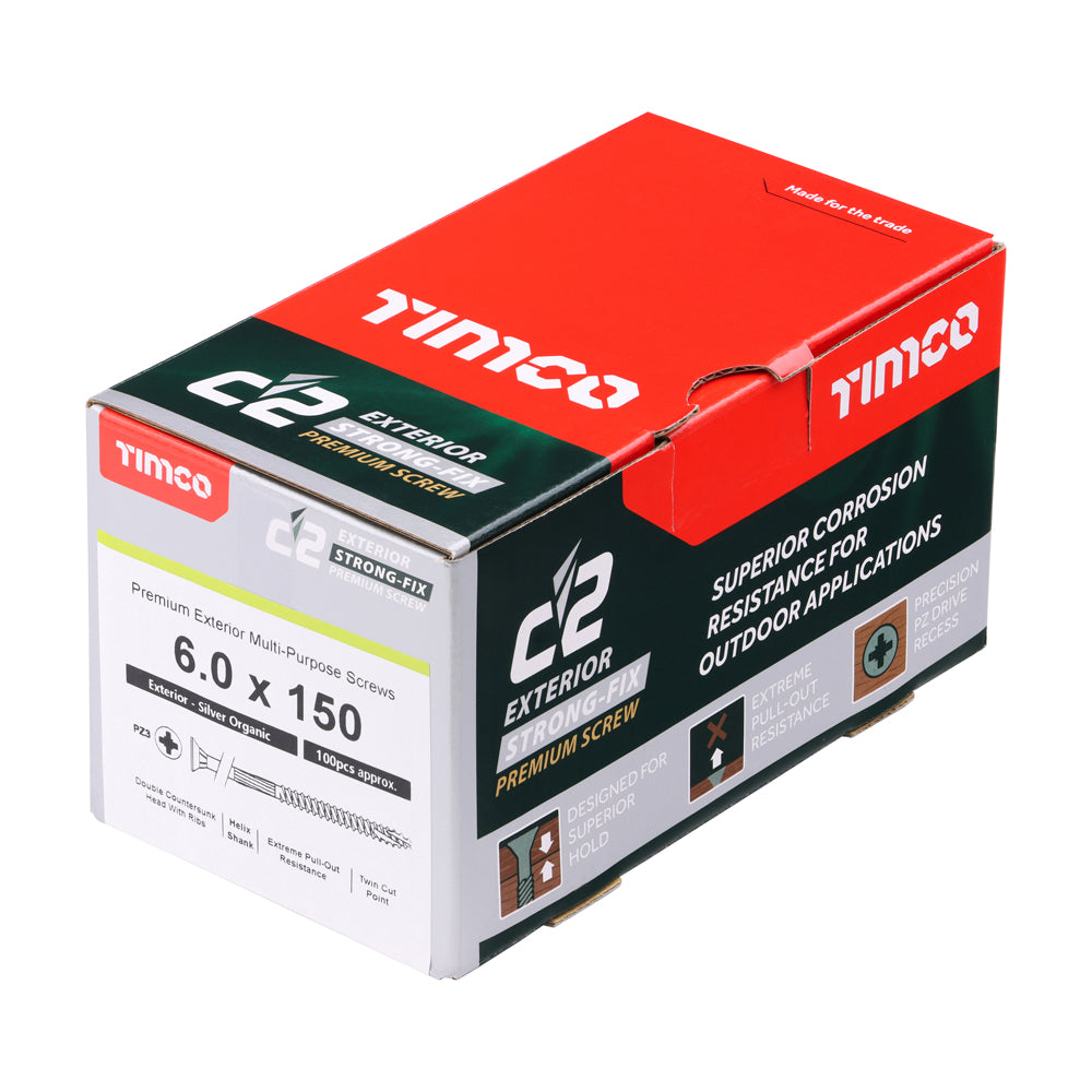 6.0 x 150 - C2 Exterior Strong-Fix - PZ - Twin-Cut - Silver