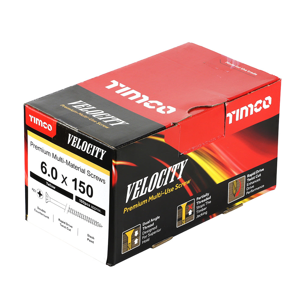 6.0 x 150 - Velocity Screw PZ3 CSK ZYP