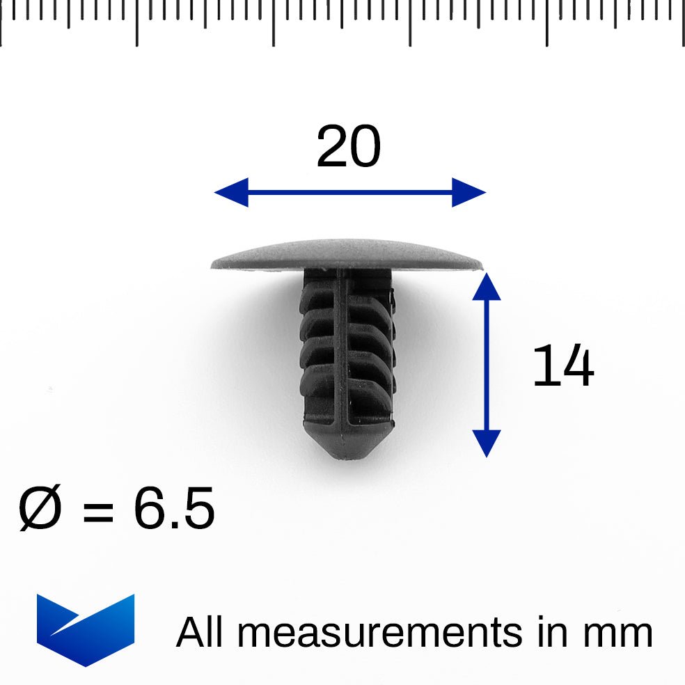 Fir Tree Clip, Black, 6.5mm Hole - image 2
