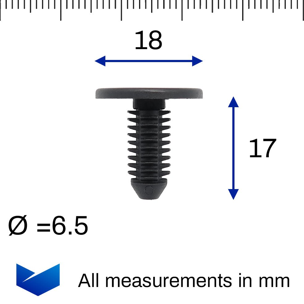 Fir Tree Clip, 6.5mm, Black - image 2