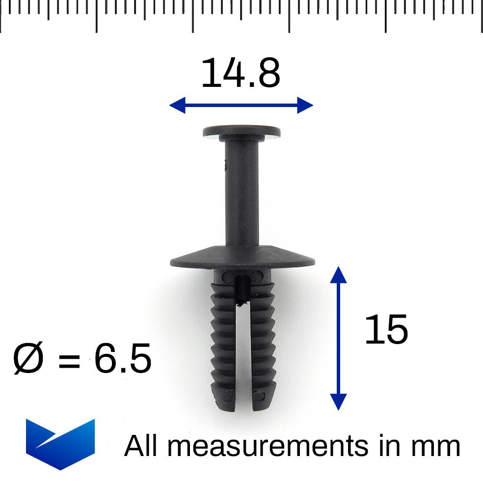 Plastic Push Fit Rivet, Black - image 2