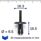 Plastic Rivet, 6mm, Black - image 2