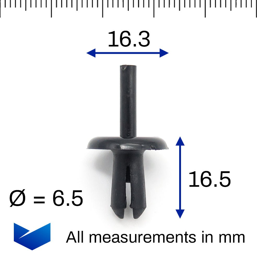 Plastic Rivet, 6mm, Black - image 2