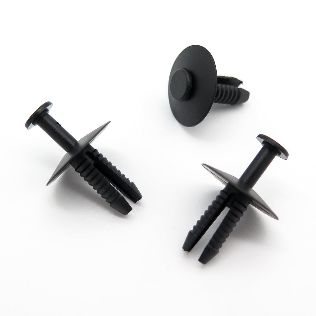Push Fit Plastic Rivet, 6mm Hole, 20mm Collar, Black