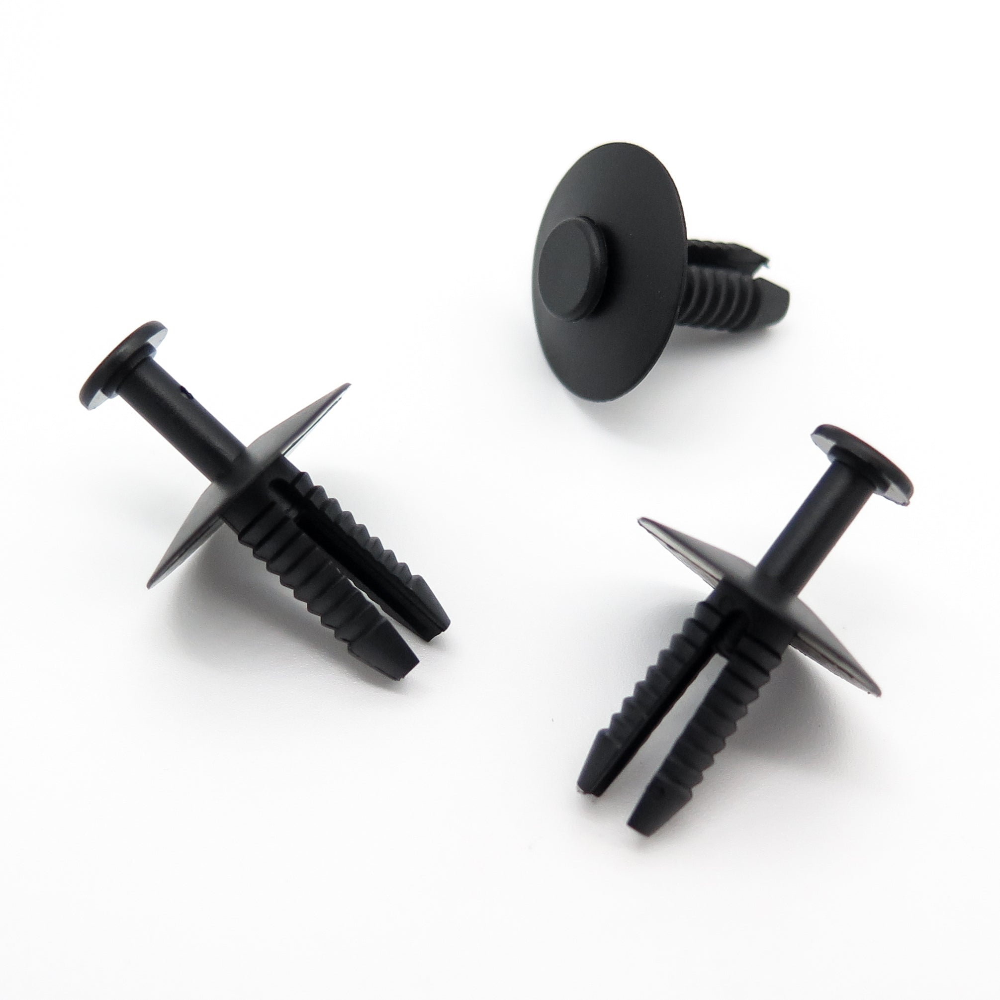Push Fit Plastic Rivet, 6mm Hole, 20mm Collar, Black