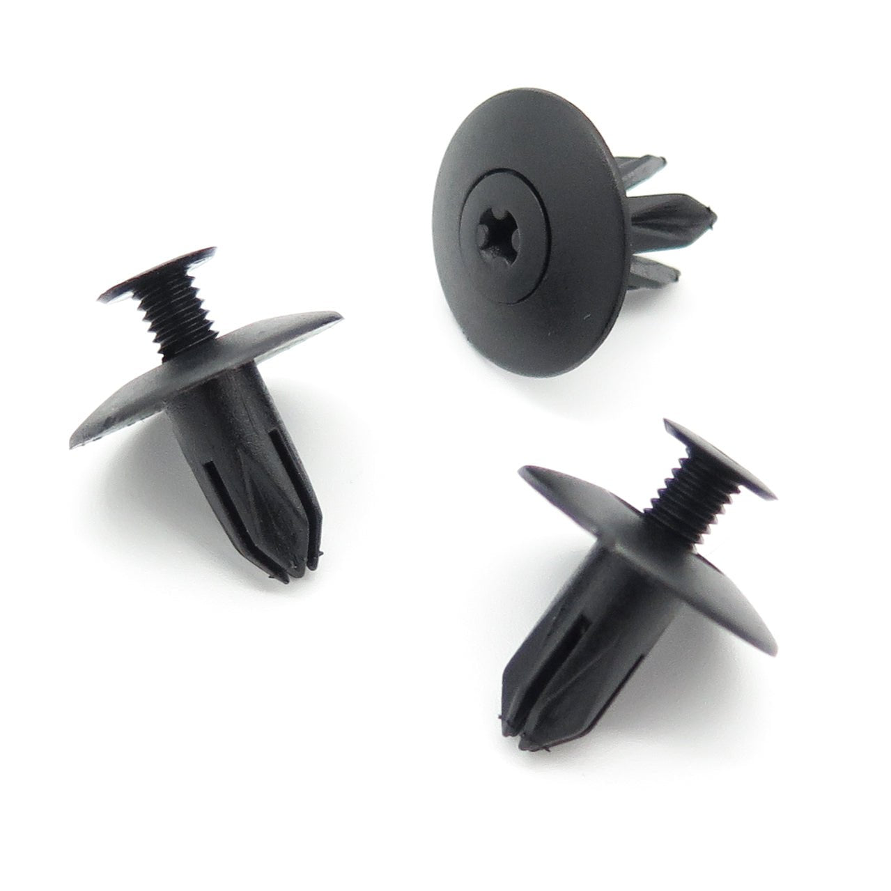 Screw Fit Plastic Rivet, 6mm Hole, 18mm Collar, Black