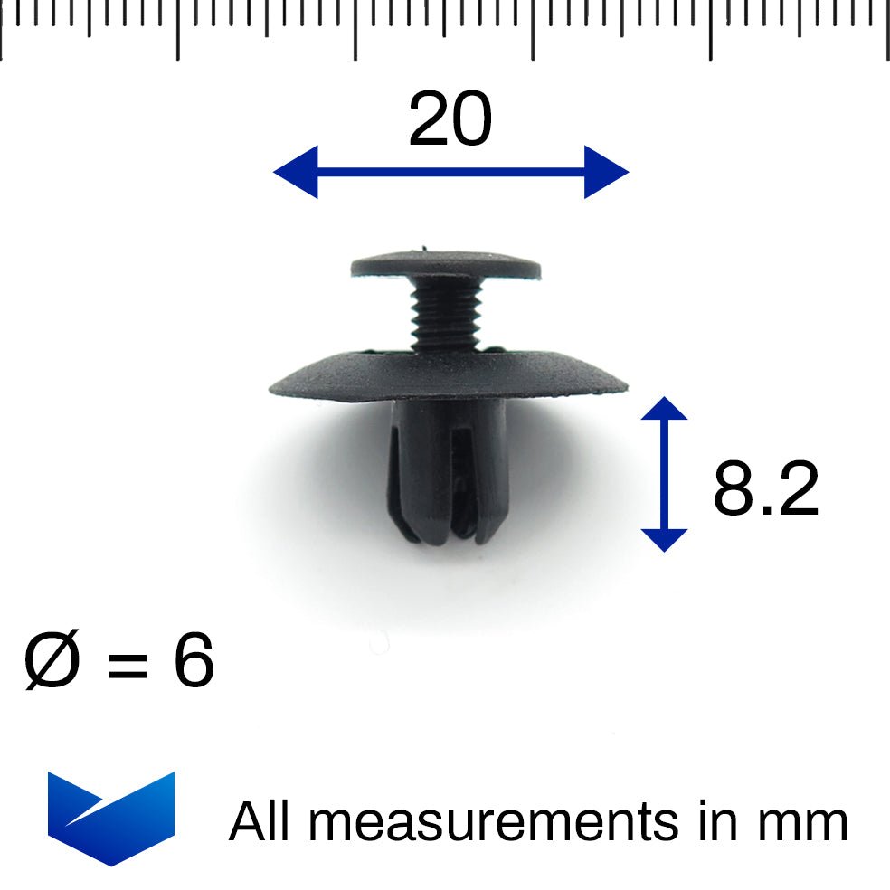 Screw Fit Clip, 6.5mm Hole, Black - image 2