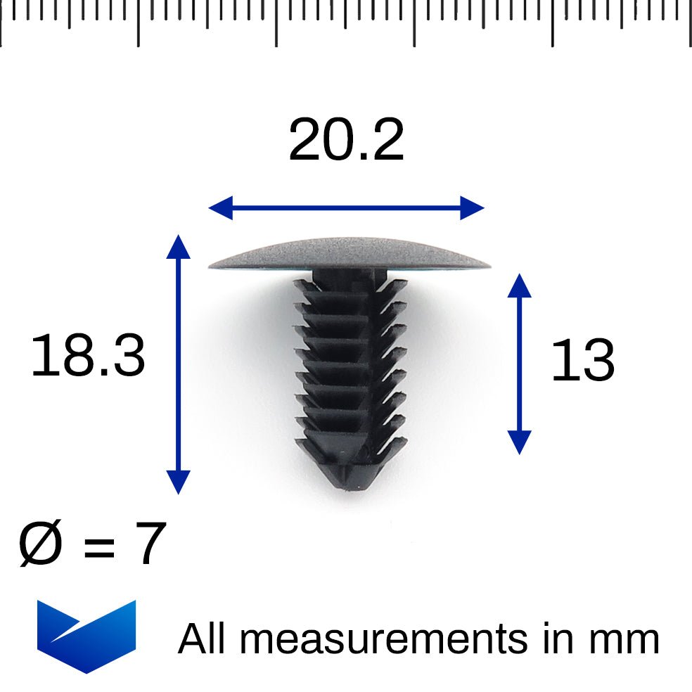 Fir Tree Clip, 7mm Hole, Black - image 2