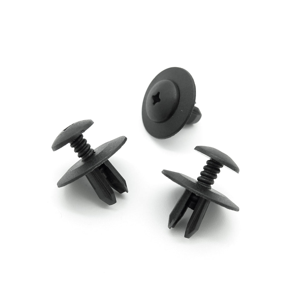 Screw Fit Plastic Rivet, 7mm Hole, 20mm Collar, Black