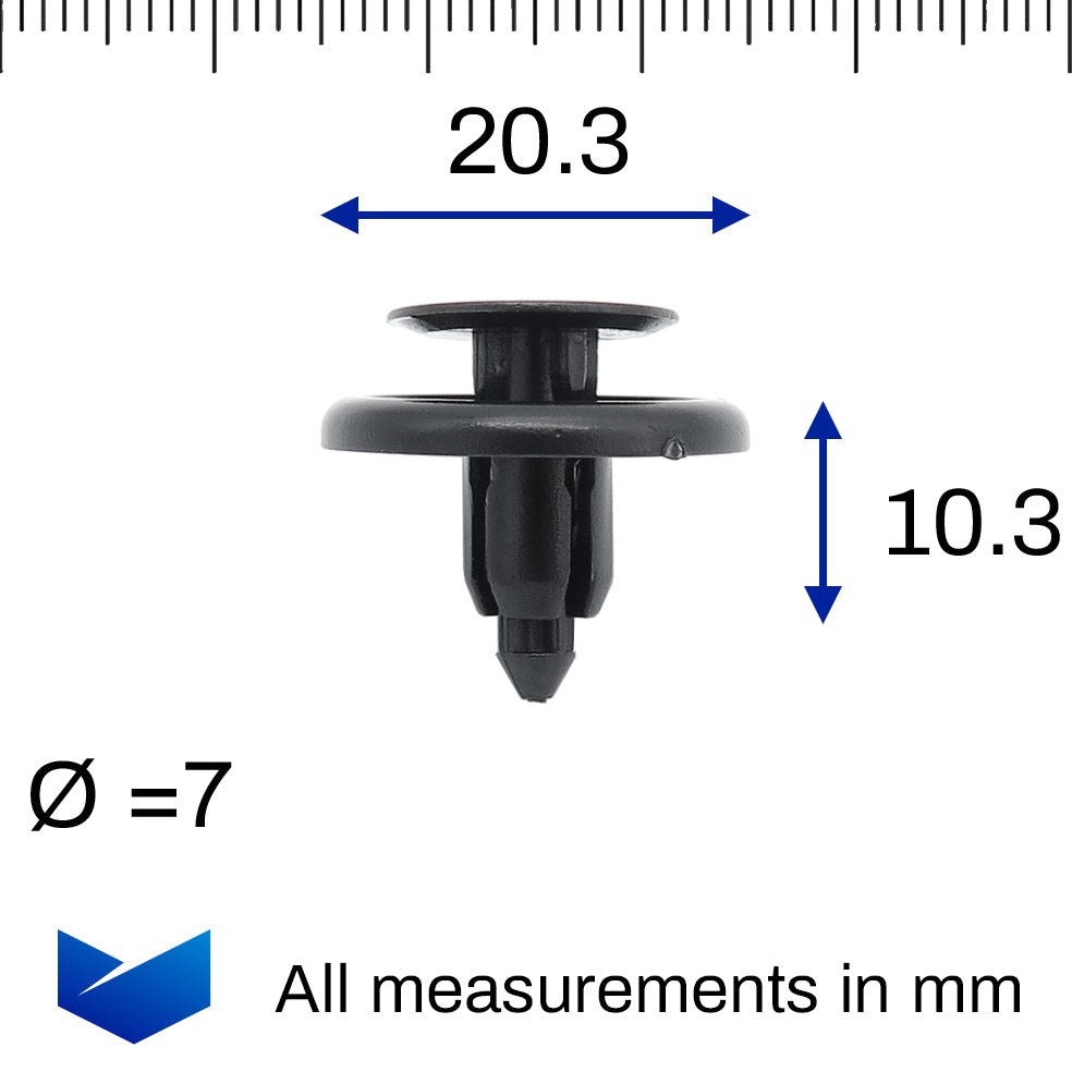 Plastic Fastener, Push Fit Rivet, Black - image 2