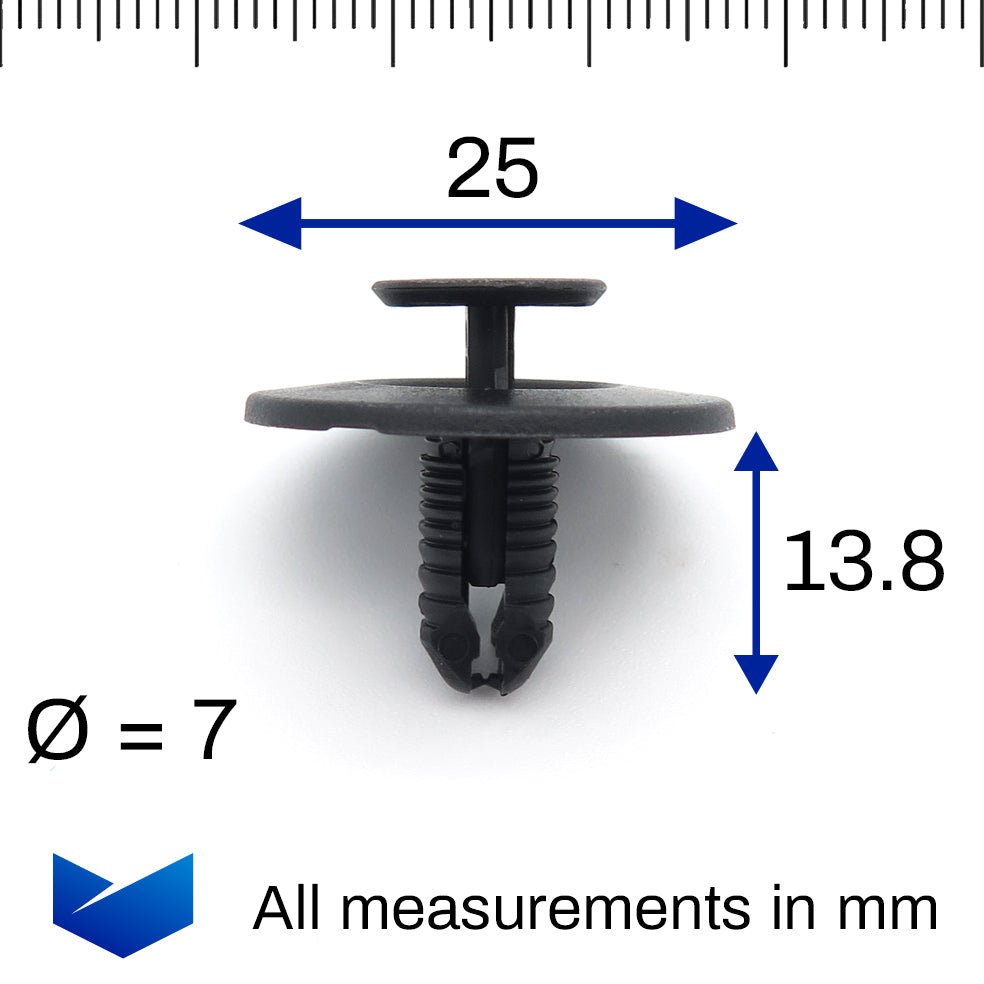 Push Fit Plastic Rivet, Black - image 2