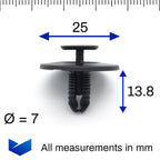 Push Fit Plastic Rivet, Black - image 2