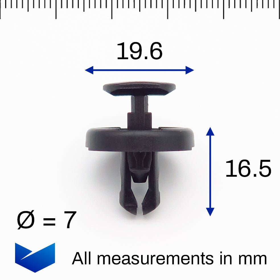 Push Fit Expanding Rivet, Black 7mm Hole - image 2