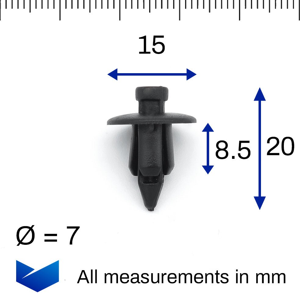Push Fit Plastic Rivet, 7mm Hole - image 2