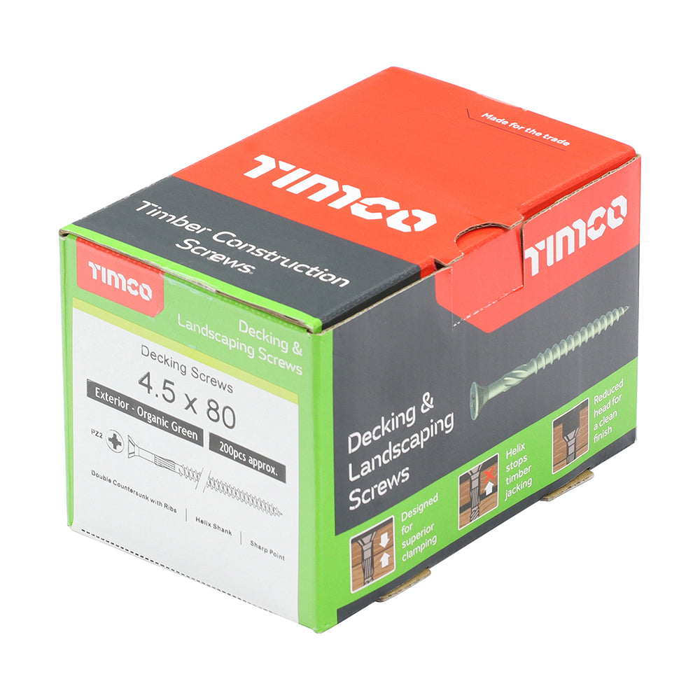 4.5 x 80 - Decking Screw PZ2 - Green