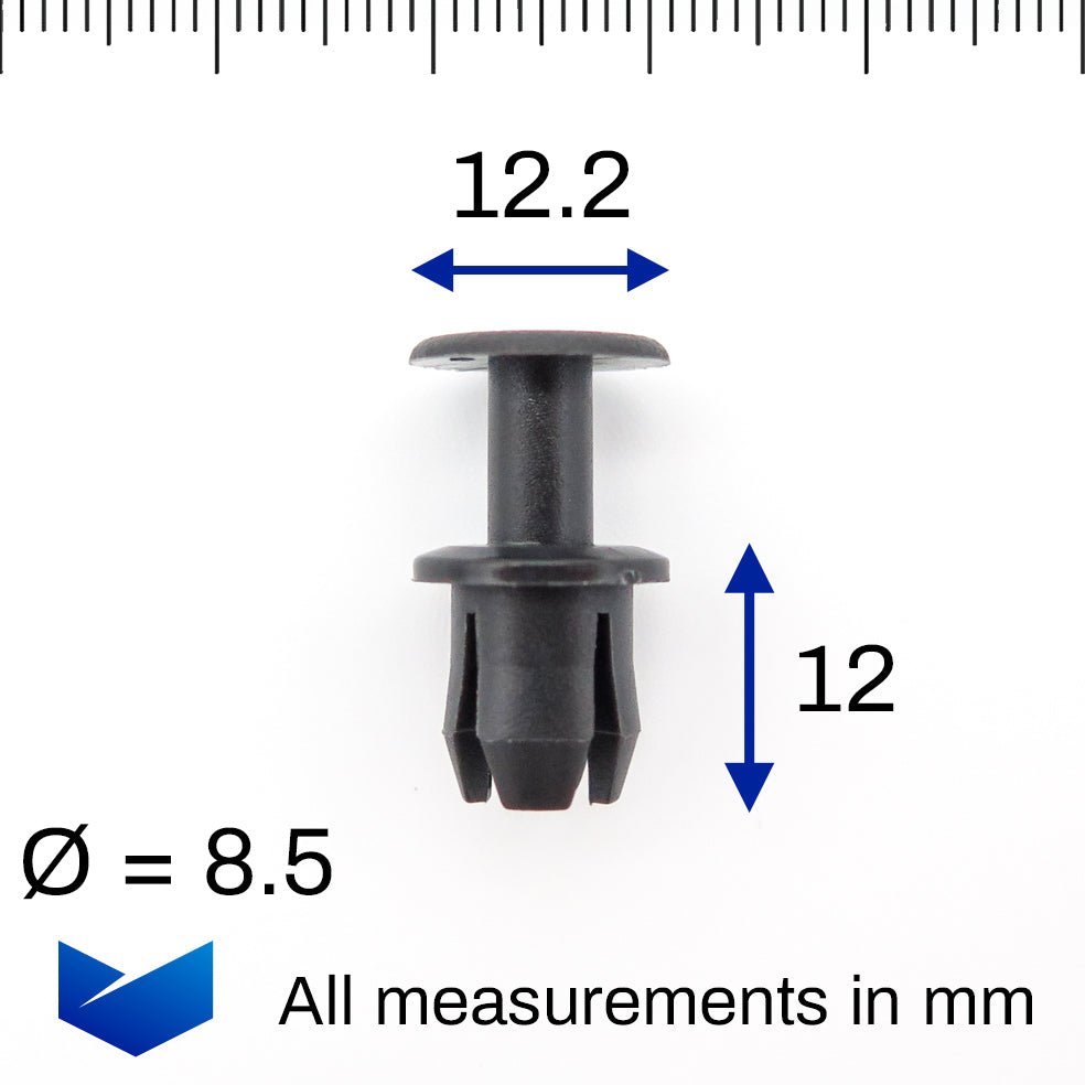 8.5mm Push Fit Plastic Rivet, Grey - image 2
