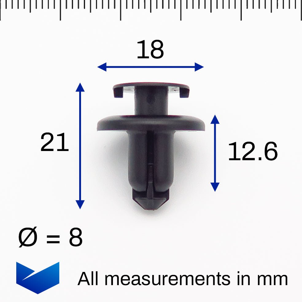 Push Fit Clip, 7mm Hole, Black - image 2