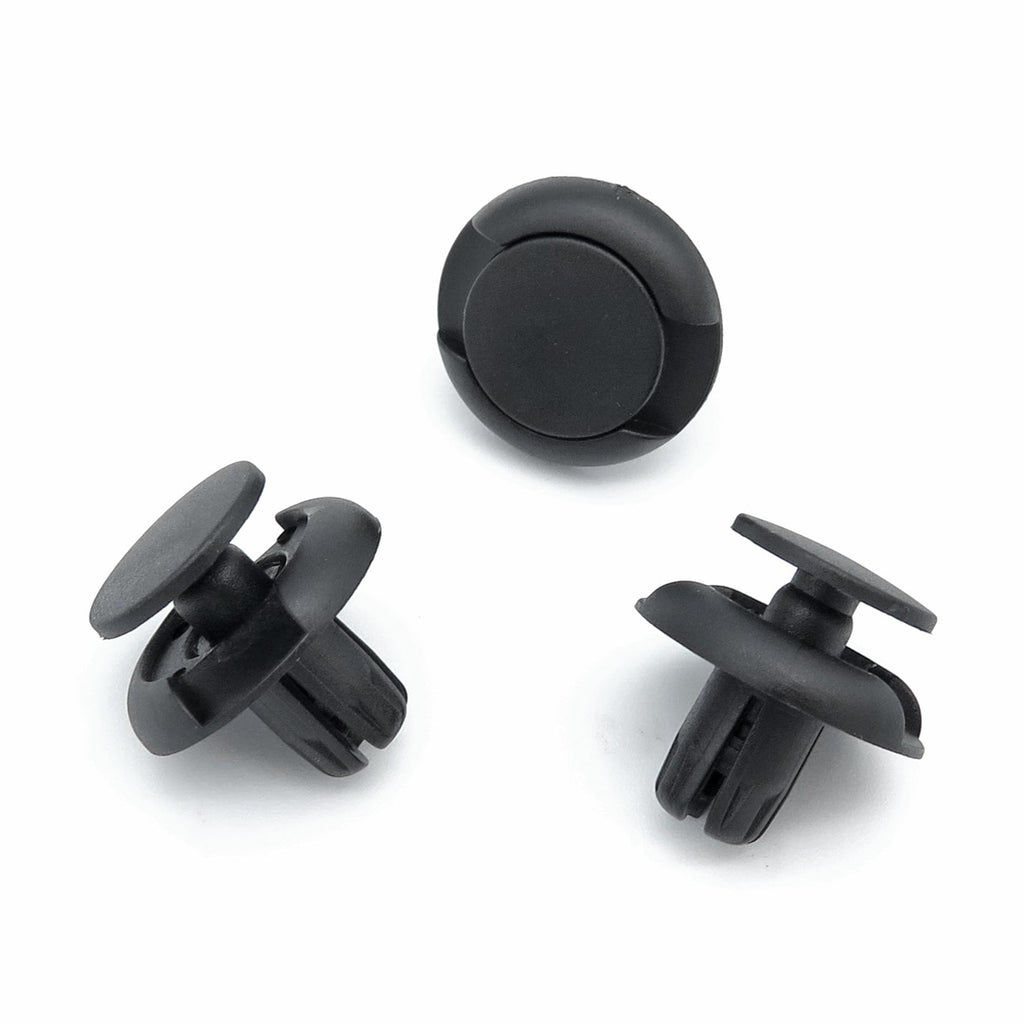 Push Fit Plastic Rivet, 8mm Hole, 20mm Collar, Black,