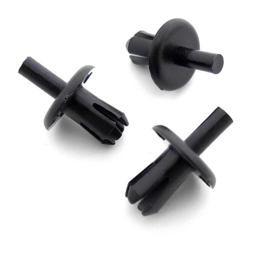 Push Fit Plastic Rivet, 8mm Hole, 19mm Collar, Black