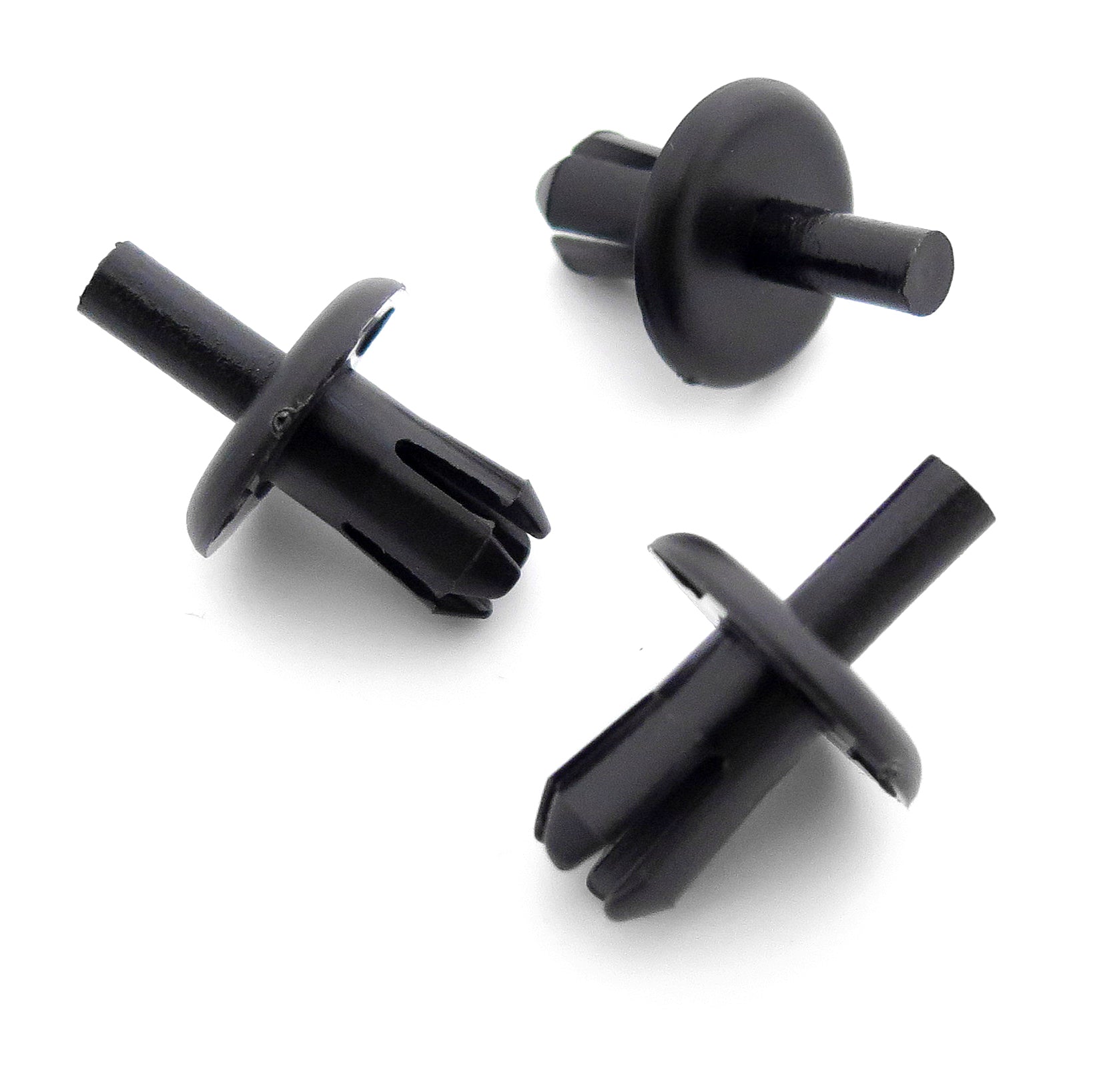 Push Fit Plastic Rivet, 8mm Hole, 19mm Collar, Black