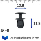 Push Fit Plastic Rivet, Black.... - image 2