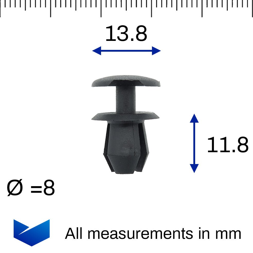 Push Fit Plastic Rivet, Black.... - image 2
