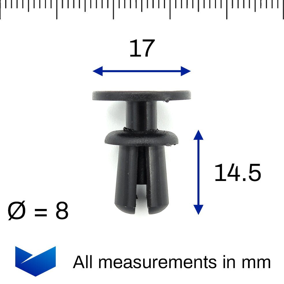 Push Fit Plastic Rivet, Black - image 2