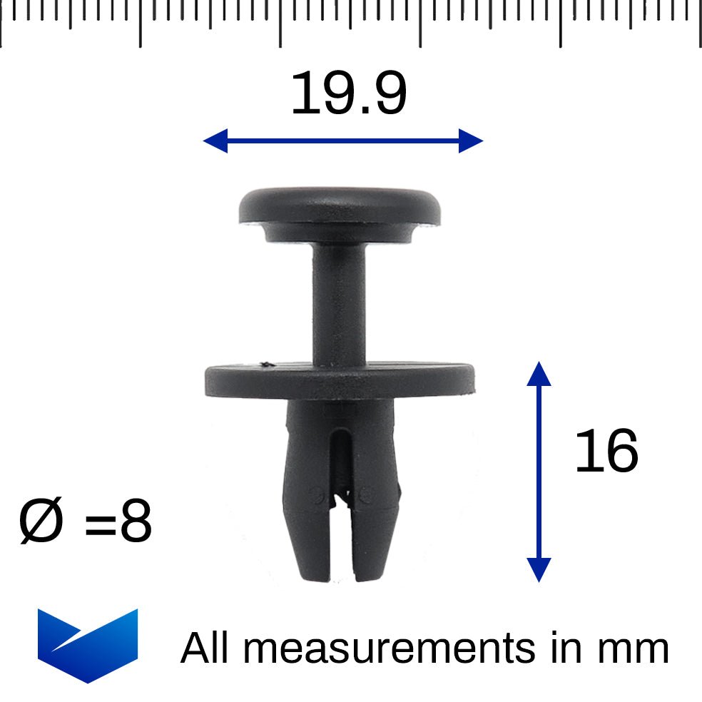 Plastic Expanding Rivet, 8mm Hole, Black - image 2
