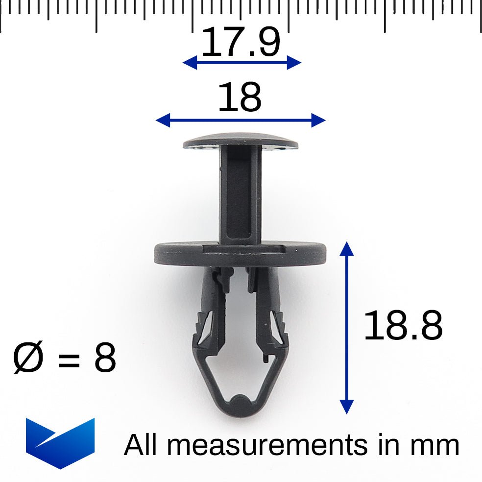Push Fit Plastic Fastener, Black - image 2