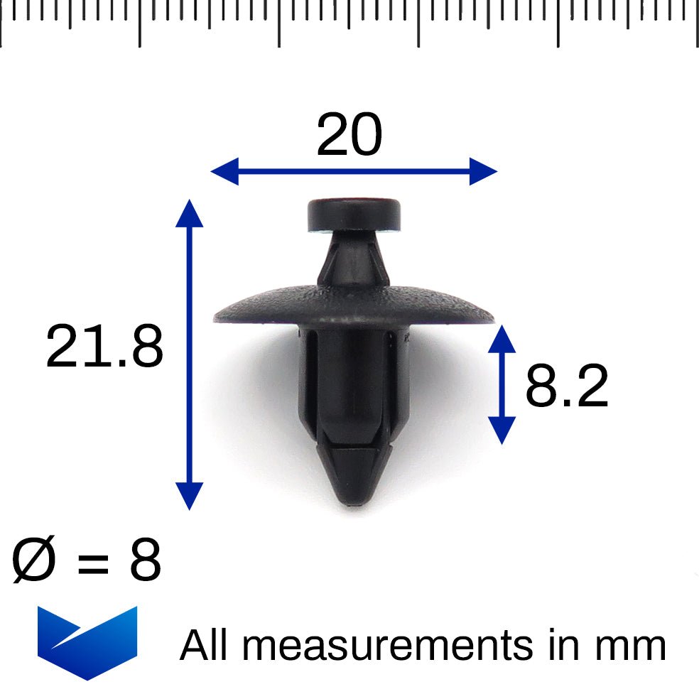 Push Fit Plastic Rivet, Black - image 2