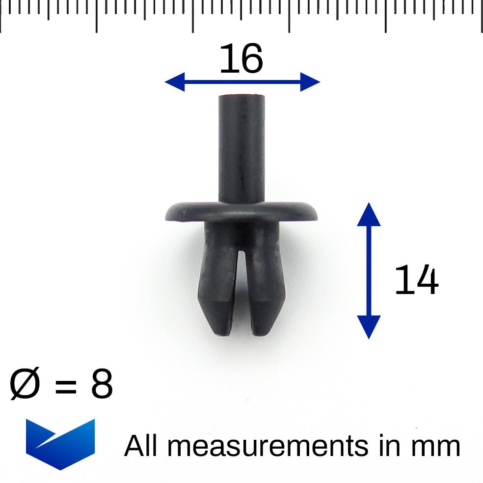 8mm Push Pin Rivet, Black - image 2