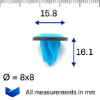 Screw Locknut / Grommet, Blue with Rubber Seal - image 2