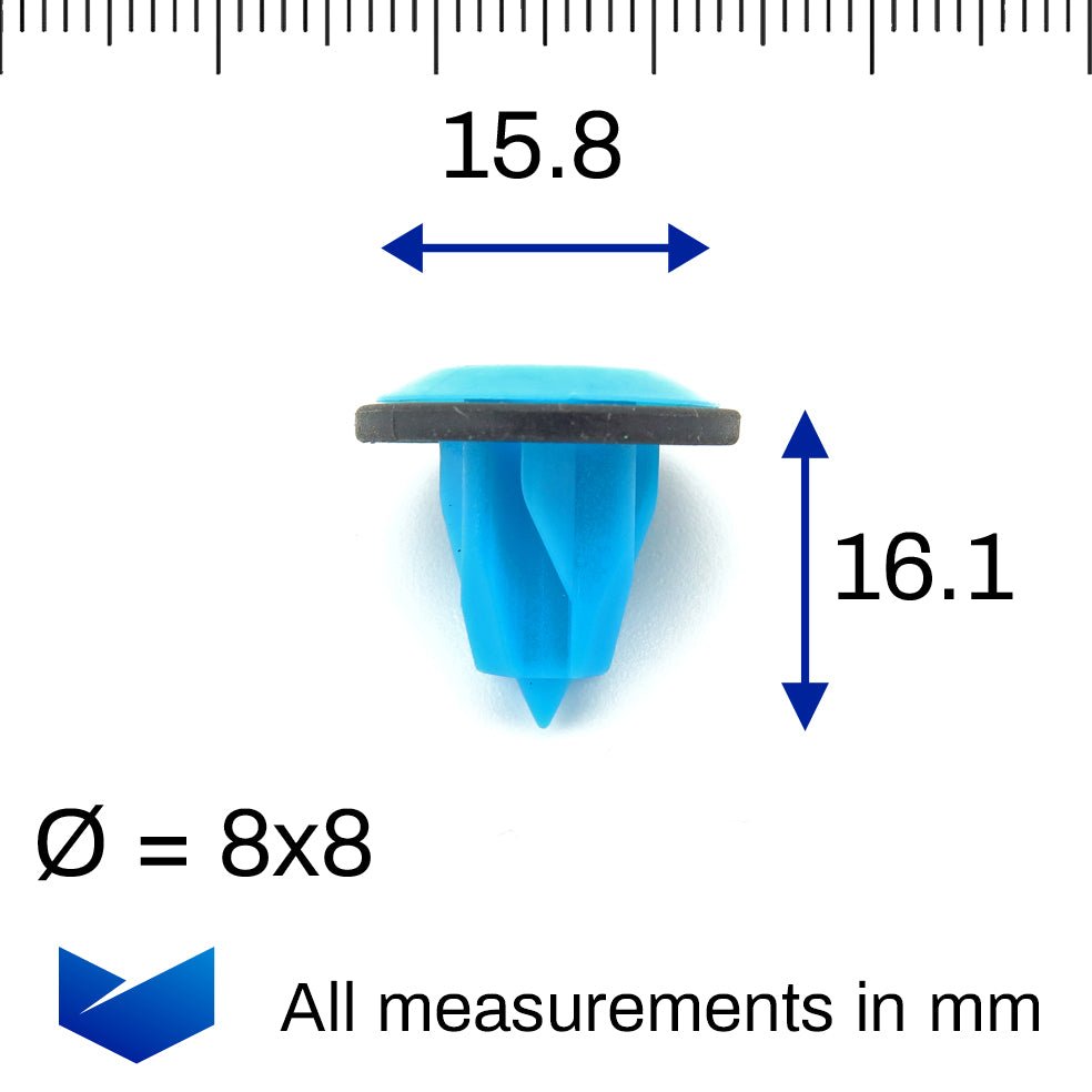 Screw Locknut / Grommet, Blue with Rubber Seal - image 2
