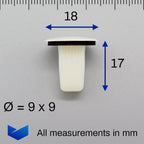Insert Grommet, White with Washer - image 2