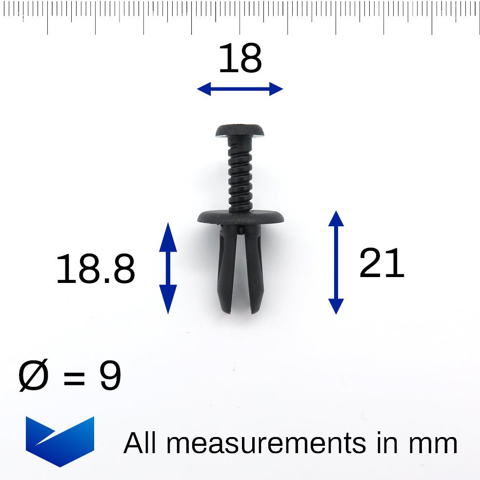 8mm Screw Fit Rivet, Black - image 2