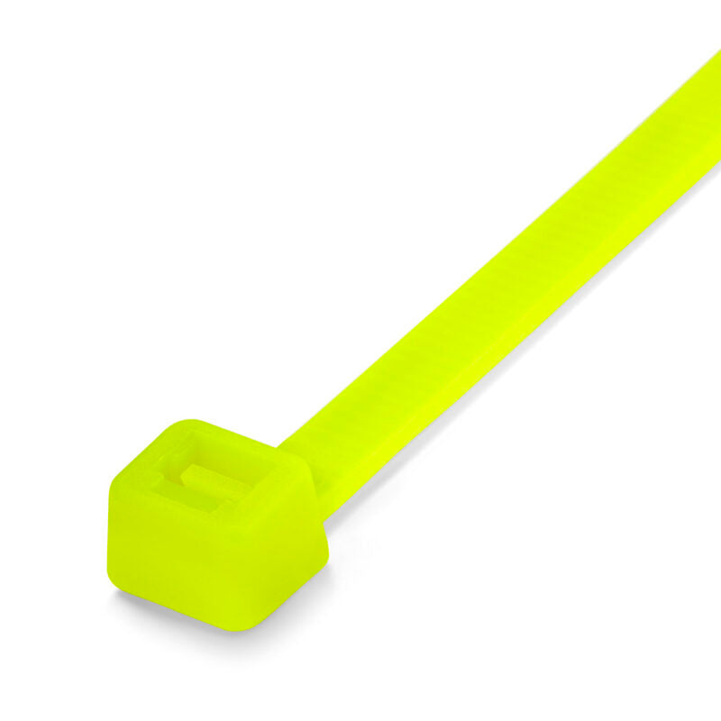 200 x 4.8mm Fluorescent Yellow Cable Ties - Pack of 100