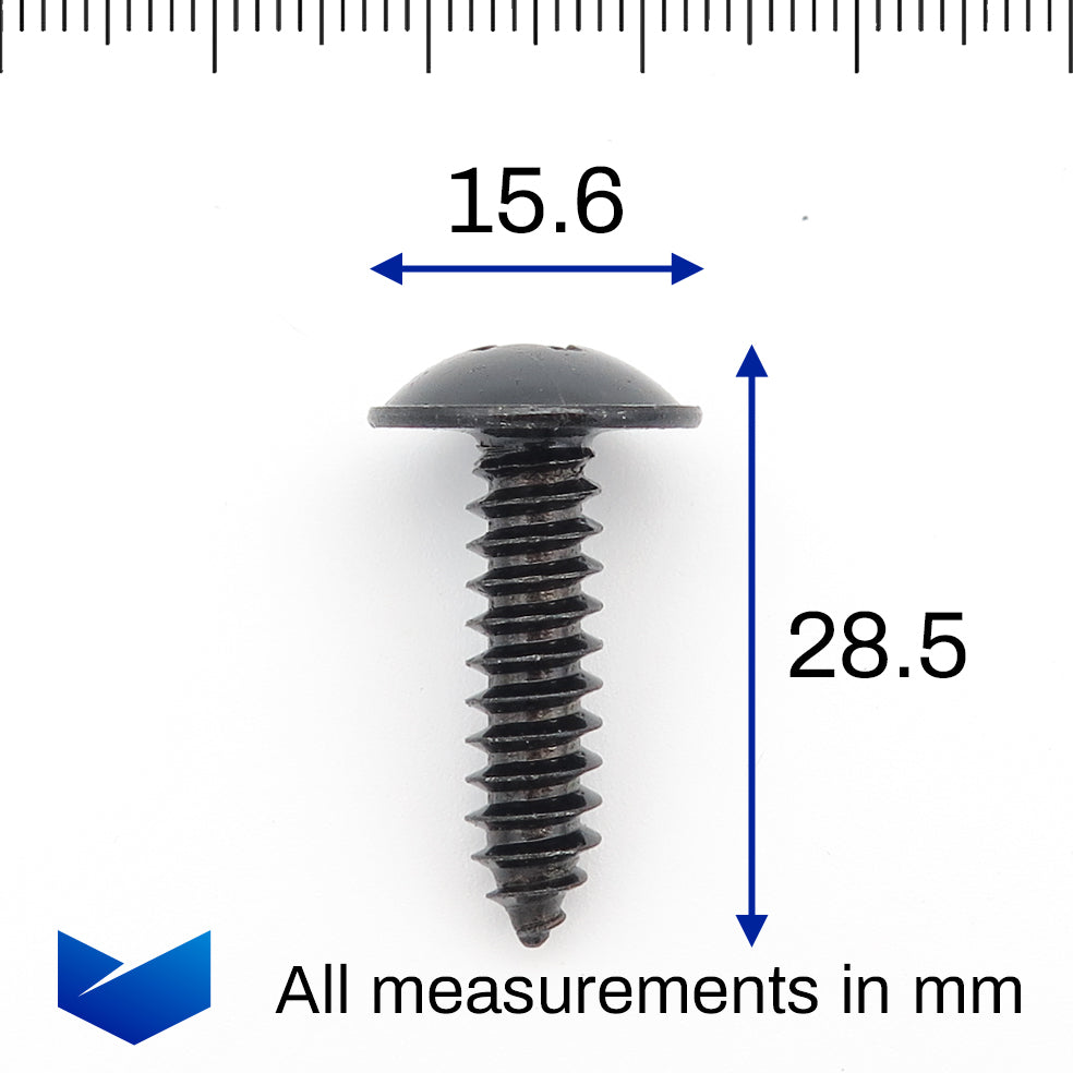 Metal Screw, 6.4 x 28mm, Black - image 2