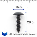 Metal Screw, 6.4 x 28mm, Black - image 2