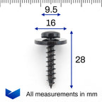 SEM Screw, Torx Head, 5 x 28mm with 16mm Washer - image 2