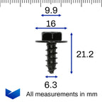 Body Bolt with Washer, Metal, 10mm - image 2