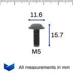 Screw, M5 x 12mm, Torx Head, Black - image 2