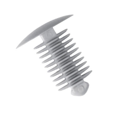 Fir Tree Trim Clip, 9-10mm Hole, 18mm Head, Grey