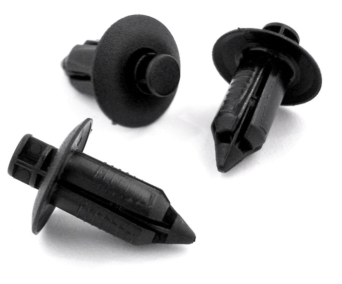 Push Fit Plastic Rivet, 8mm Hole, 16mm Collar, Black