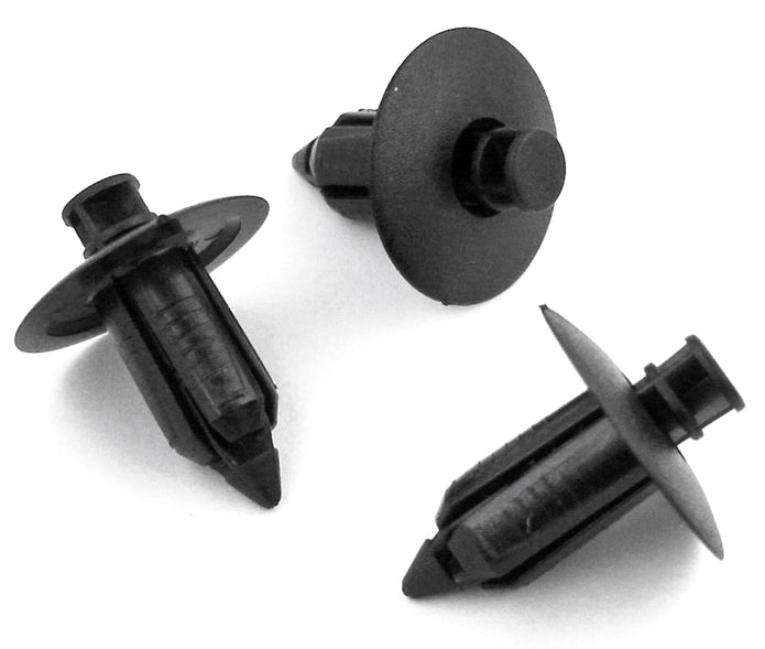 Push Fit Plastic Rivet, 8mm Hole, 21mm Collar, Black