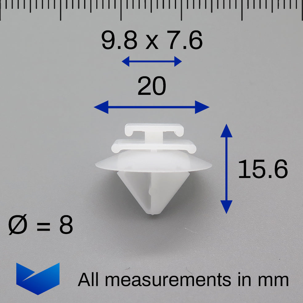 Exterior Door & Panel Trim Moulding Clip, White - image 2