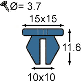 Plastic Grommet Screw Mount, To Fit Hole Size 10x10mm - image 2