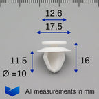 Trim Panel Clip, White - image 2