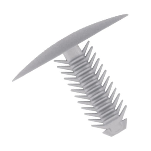 Fir Tree Trim Clip, 7-8mm Hole, 28mm Head, Grey